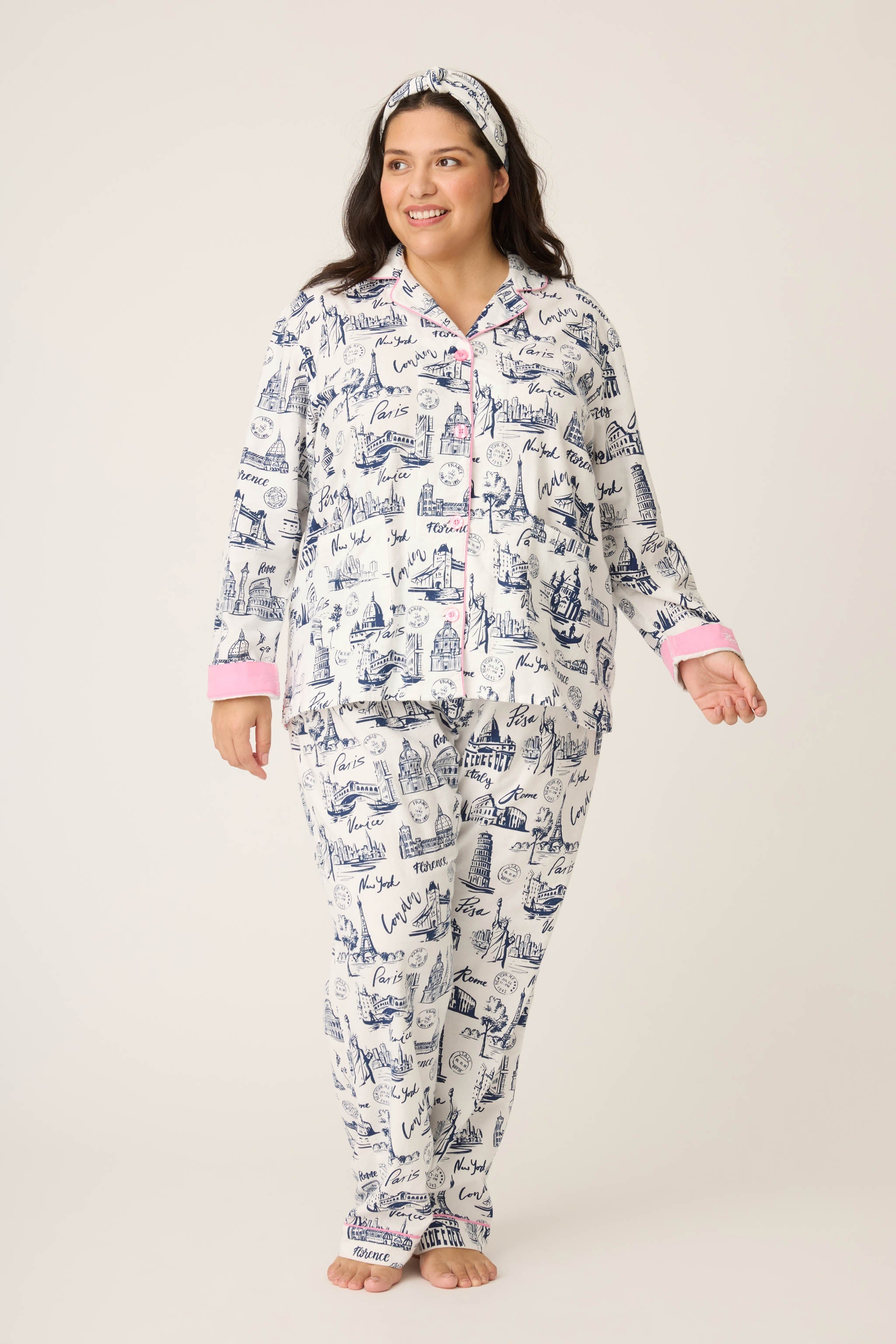 Bon Voyage 3-Piece Plus Size Flannel PJ Set