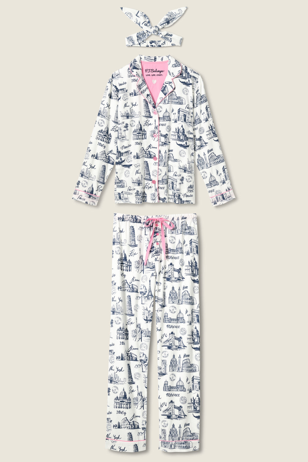 Bon Voyage 3-Piece Plus Size Flannel PJ Set