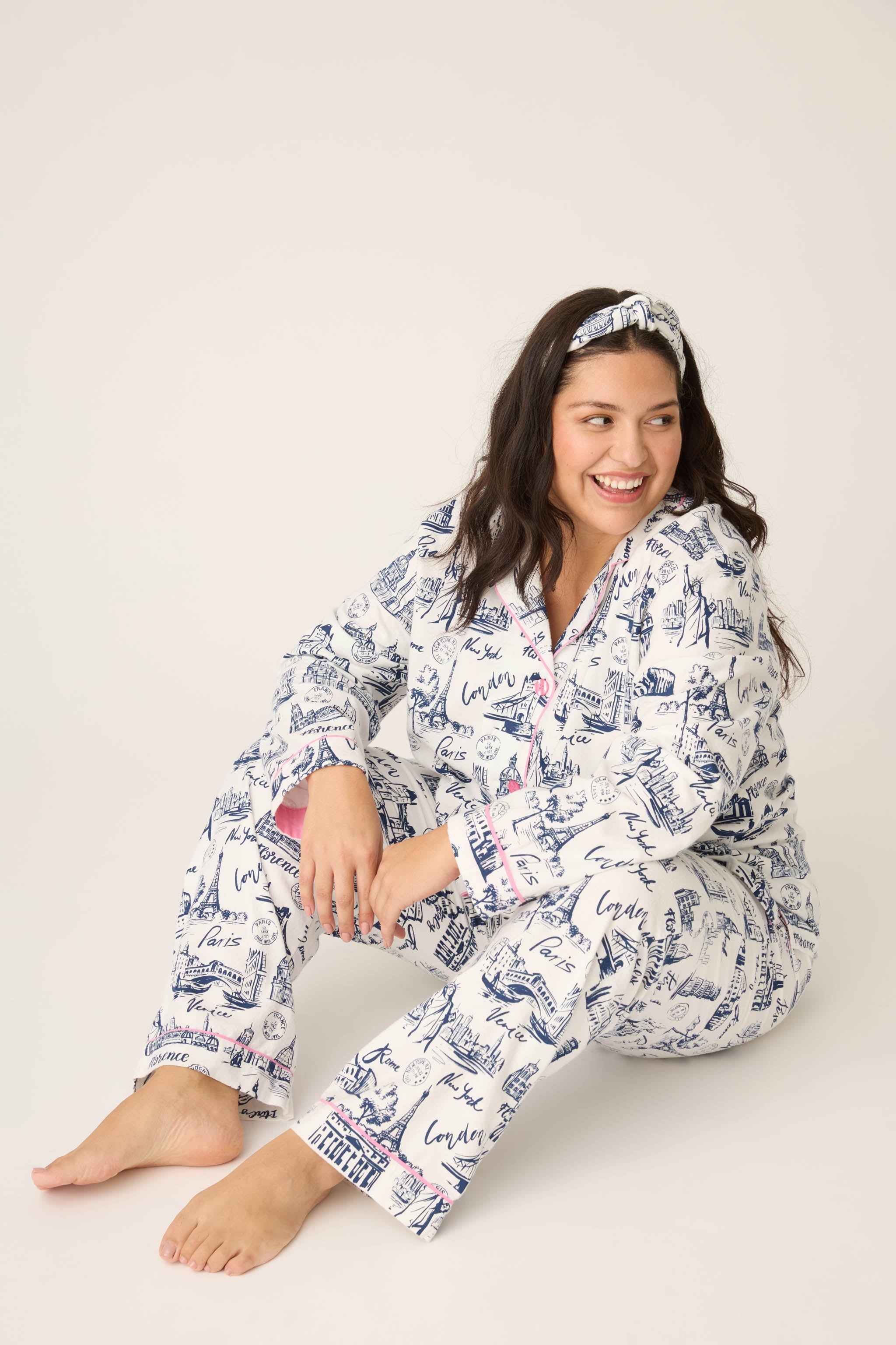 Bon Voyage 3-Piece Plus Size Flannel PJ Set