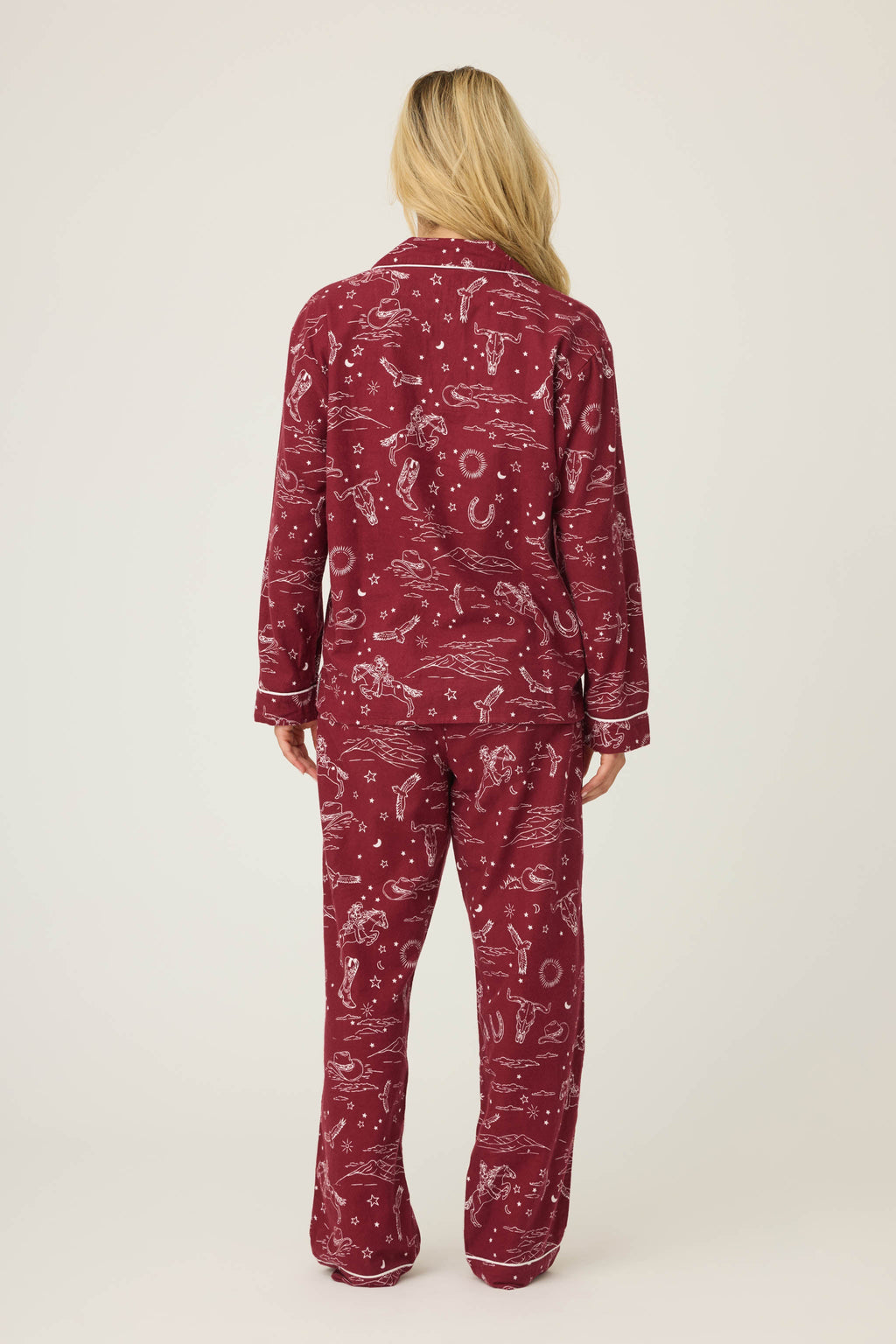 Hold Your Horses Western Print 3-Piece Flannel PJ Set