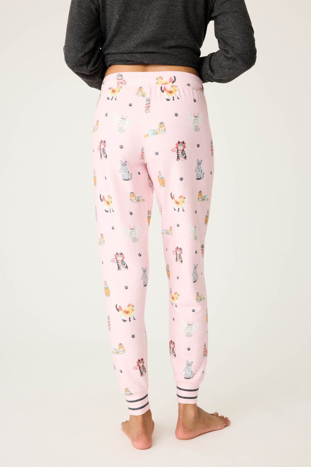 Feline Spooky Halloween Cat Print Banded Pant