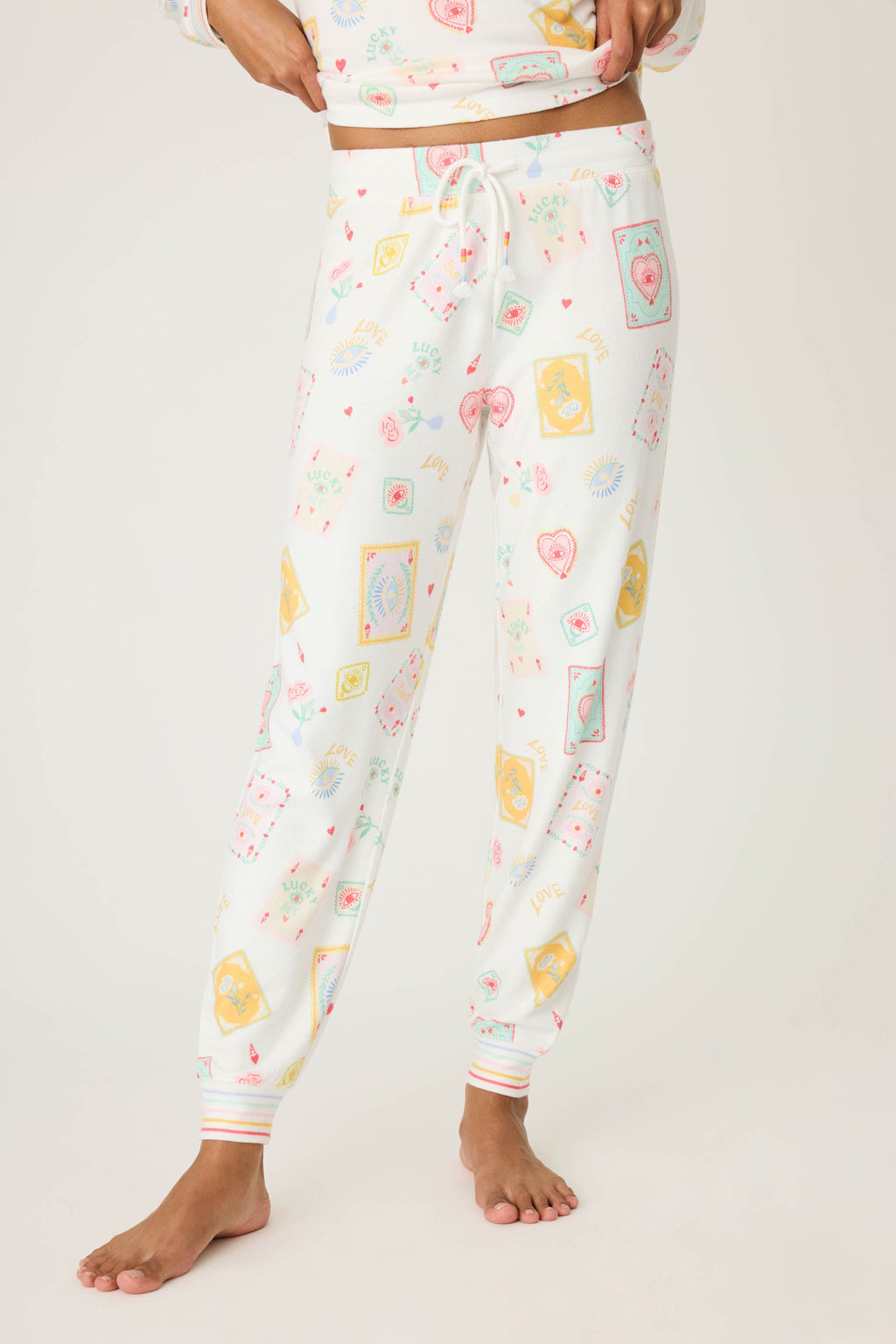 Lucky Me Tarot Card Print Jammie Pants