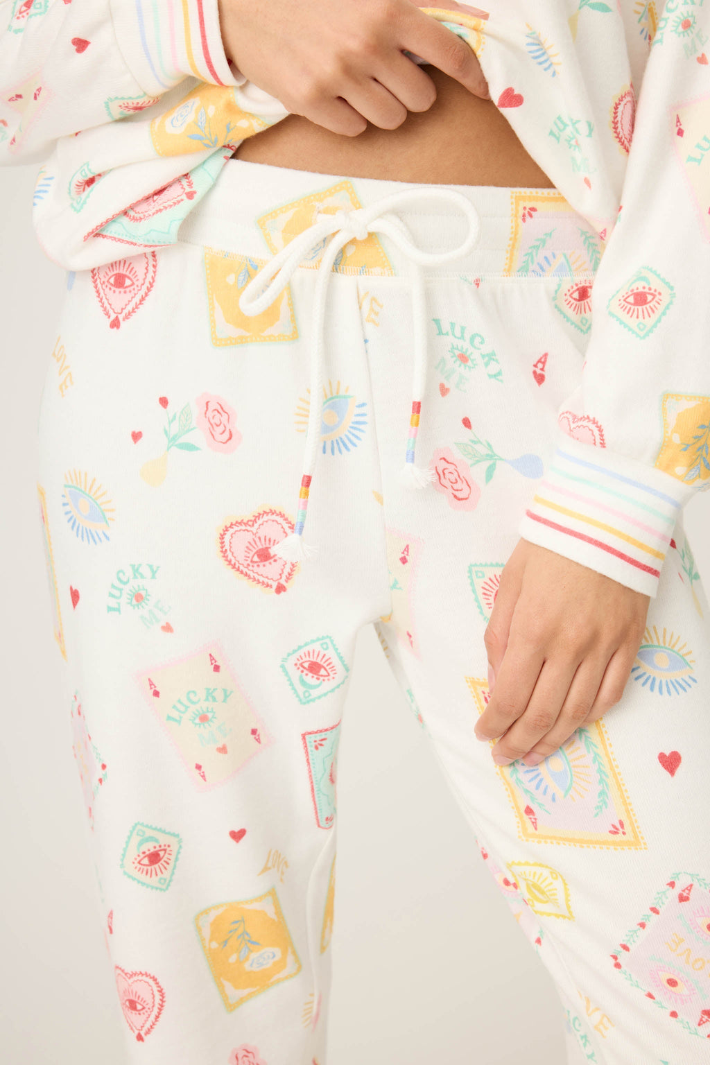 Lucky Me Tarot Card Print Jammie Pants