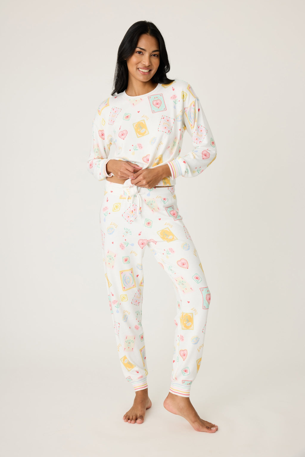 Lucky Me Tarot Card Print Jammie Pants