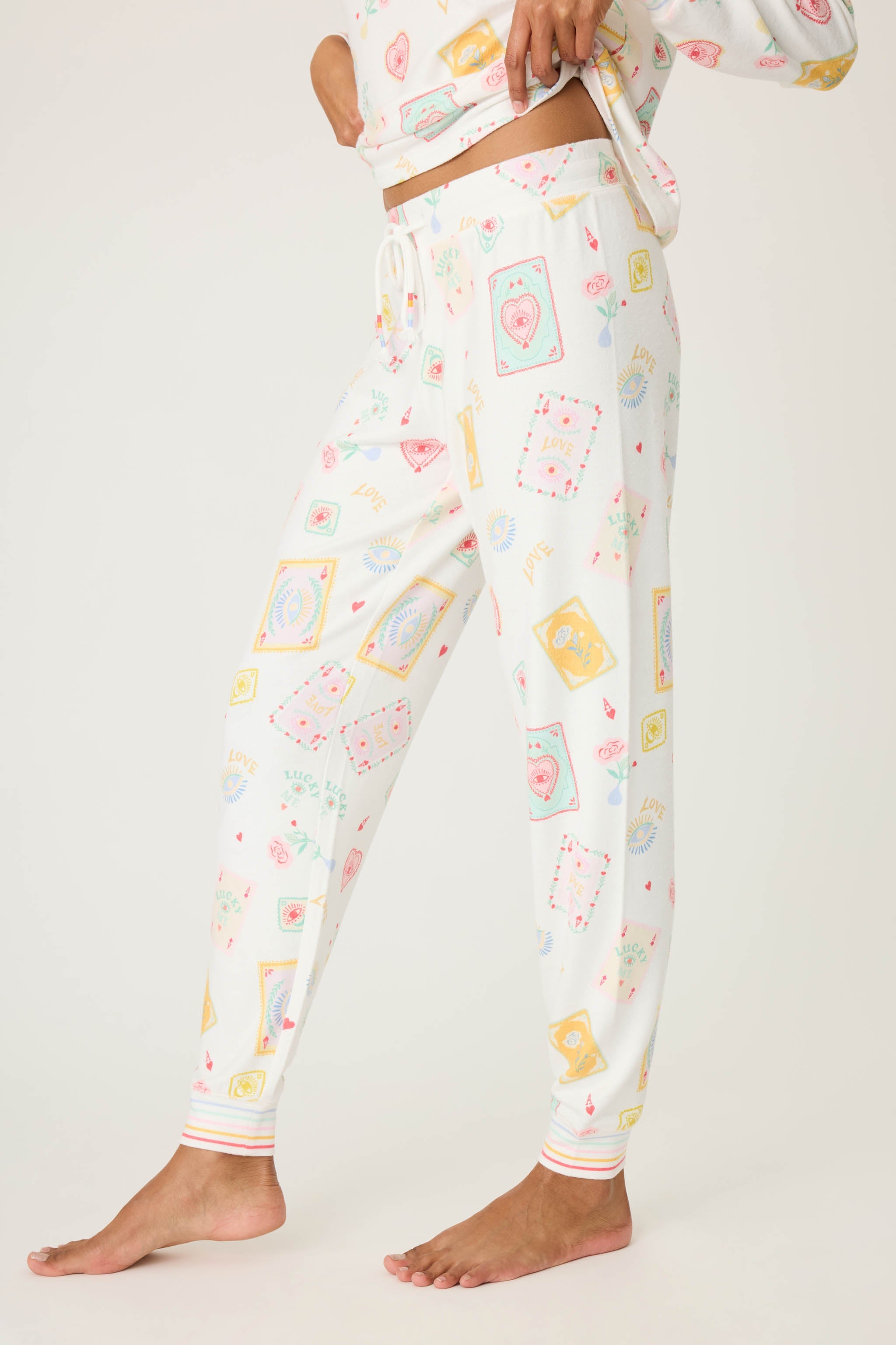 Lucky Me Tarot Card Print Jammie Pants