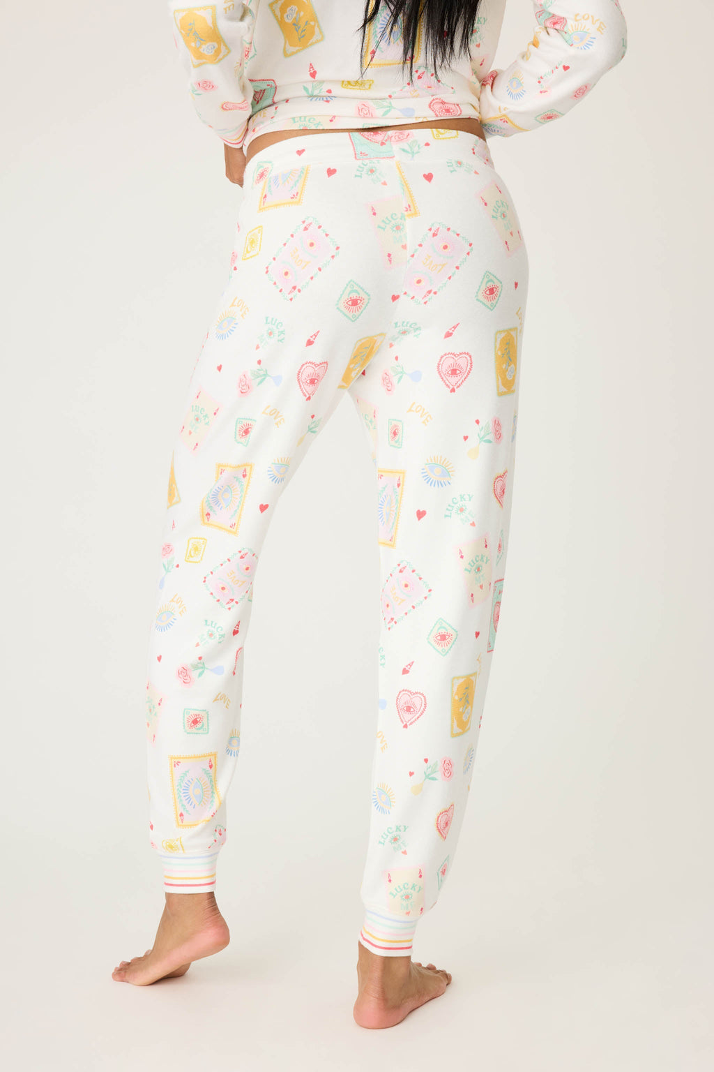Lucky Me Tarot Card Print Jammie Pants