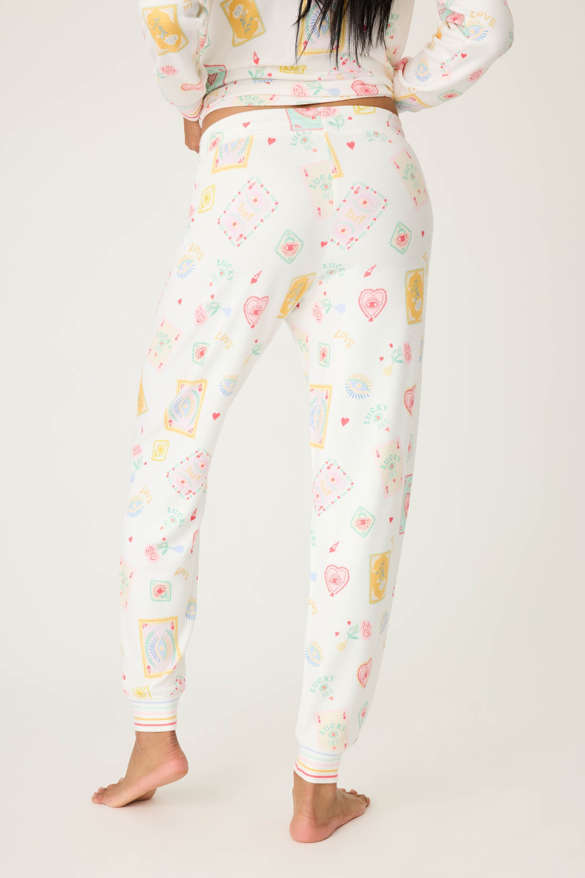 Lucky Me Tarot Card Print Jammie Pants
