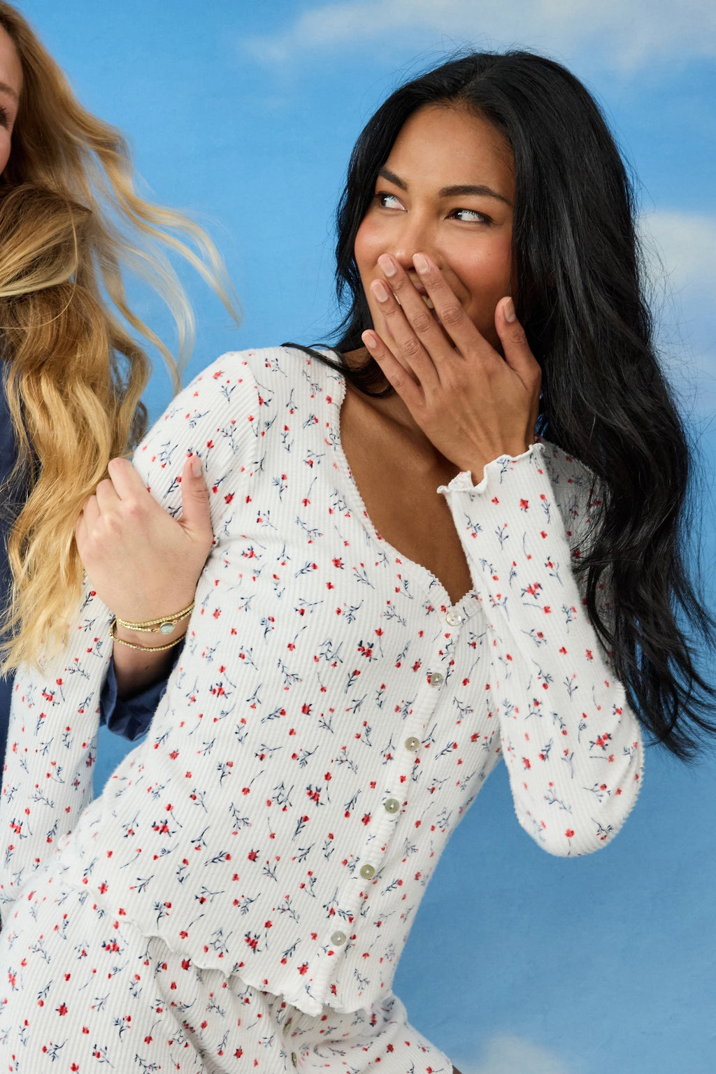 La Rose Ditsy Floral Print Cardigan