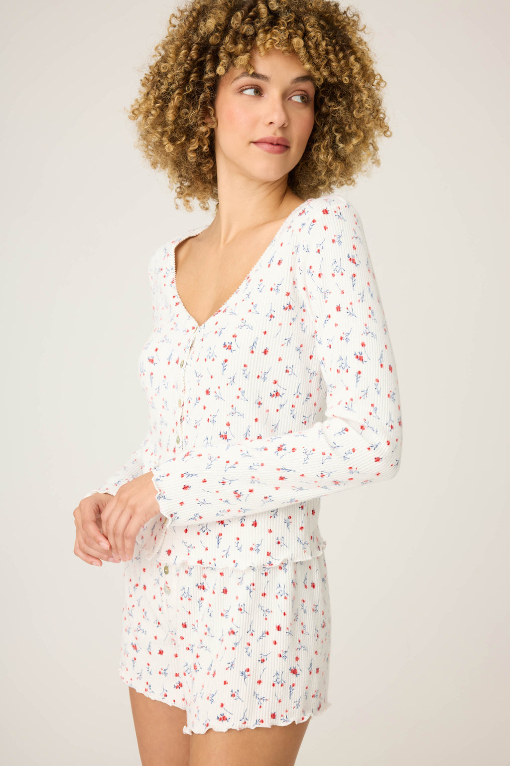 La Rose Ditsy Floral Print Cardigan