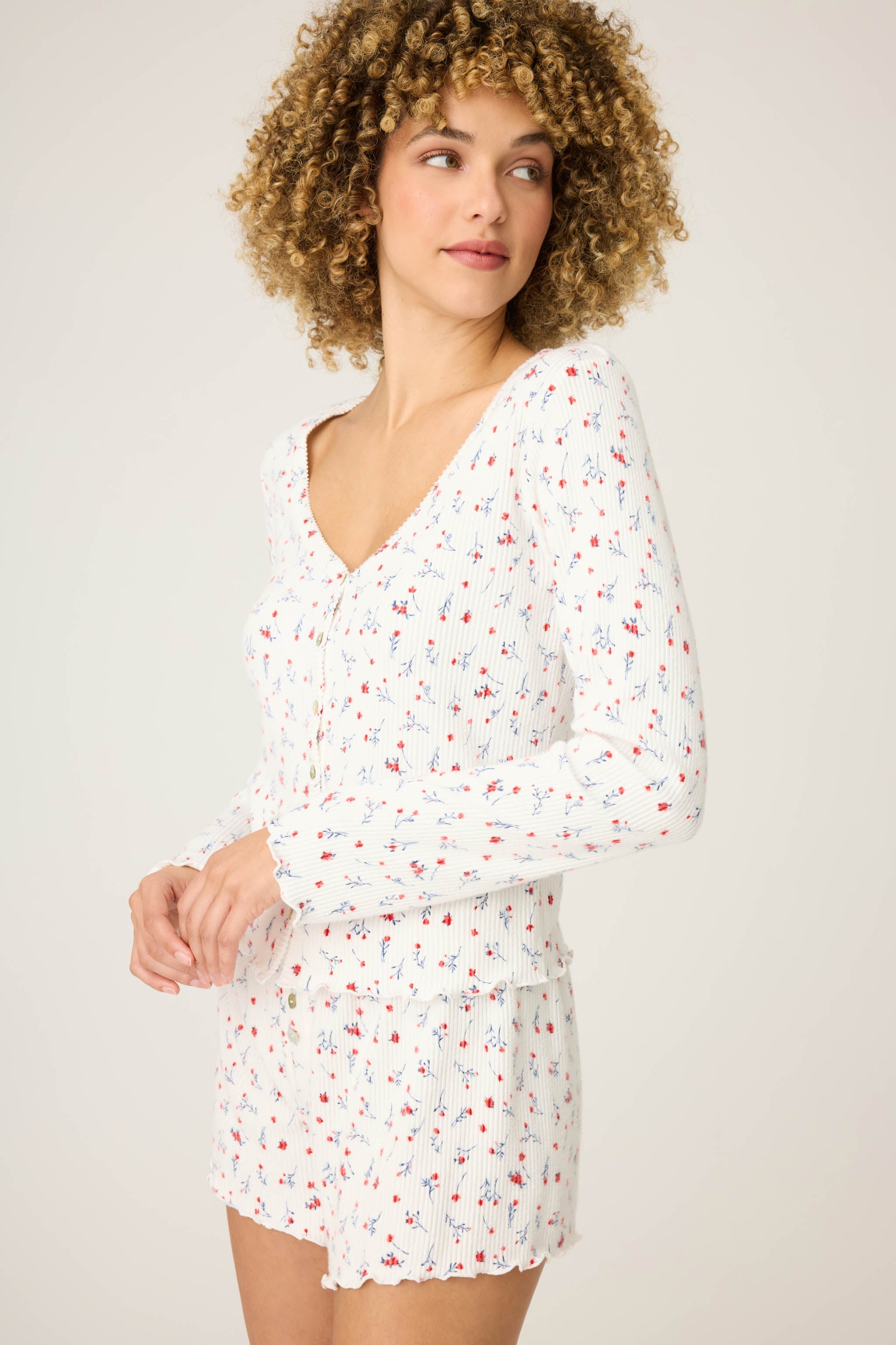 La Rose Ditsy Floral Print Cardigan