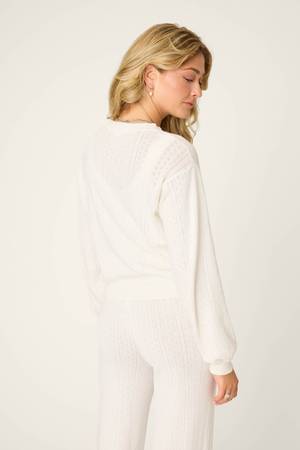 Sweetheart Pointelle Knit Cardigan