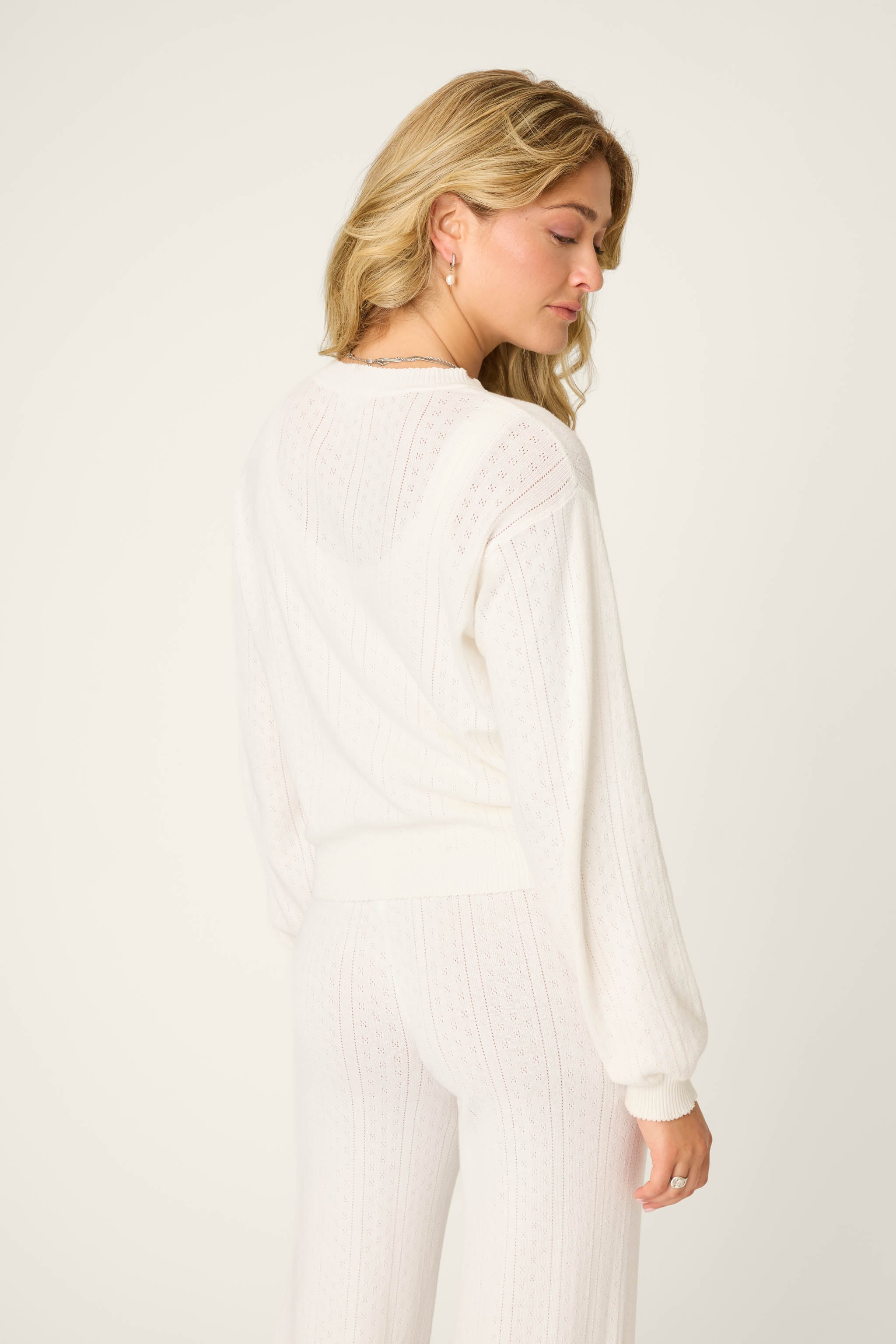 Sweetheart Pointelle Knit Cardigan