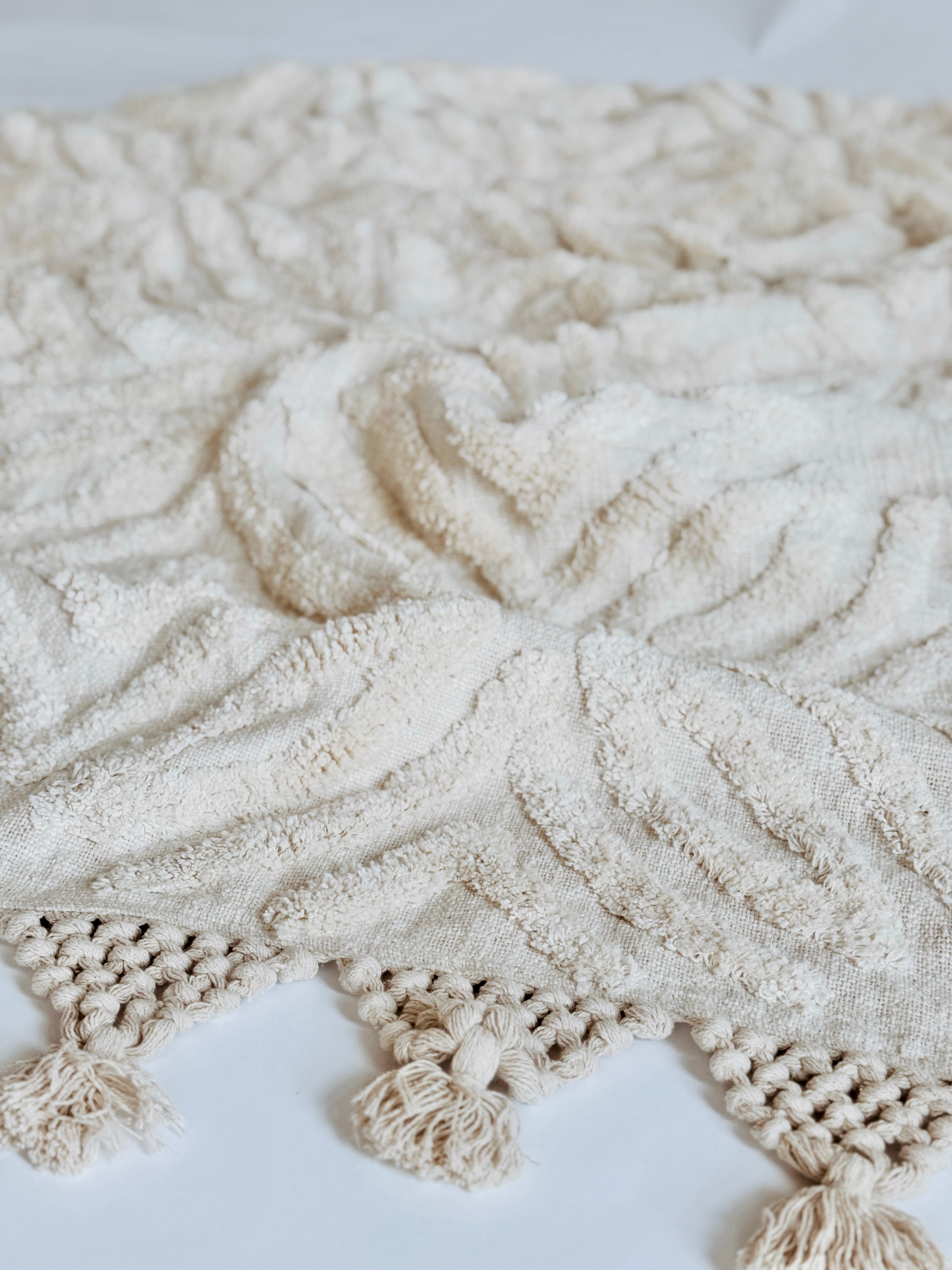 Patina Vie Ivory Throw Blanket